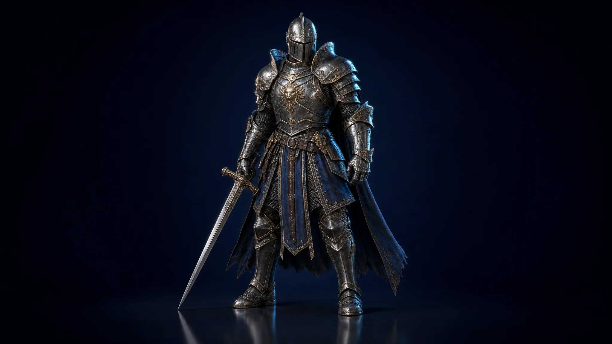 3D knight model with clean edges and clear shapes generated from an image